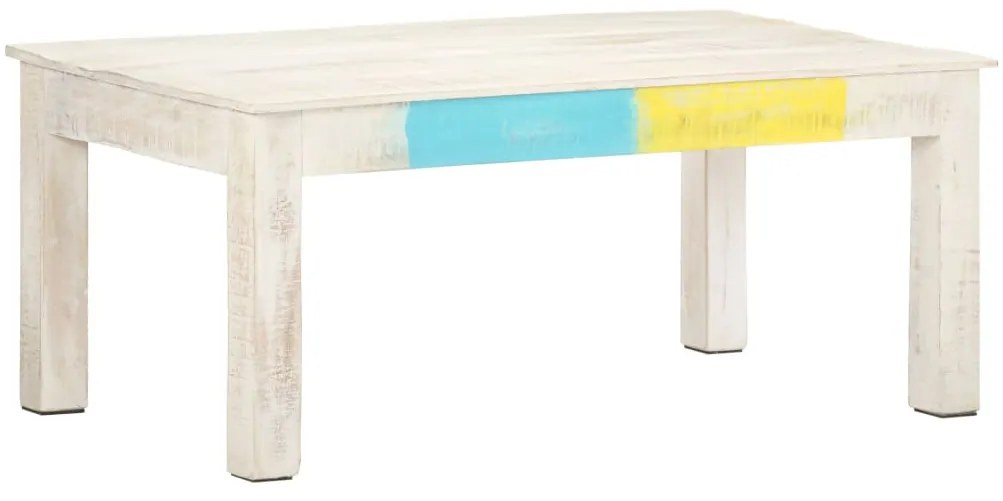 Mesa de centro 110x60x45cm madeira de mangueira maciça branco