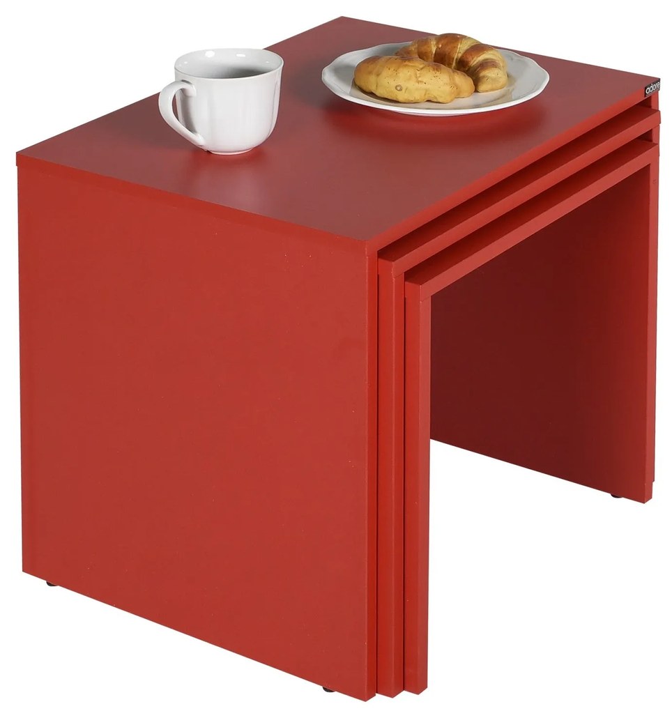 Mesas de Apoio Shp-103-Kk-1 – Vermelho – 55x47x40 cm | Tribo Home