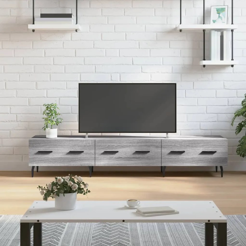 vidaXL Móvel de TV 150x36x30 cm derivados de madeira cinzento sonoma