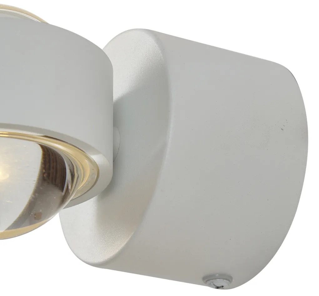 Aplique de parede de design branco incluindo LED IP44 - Lens Design