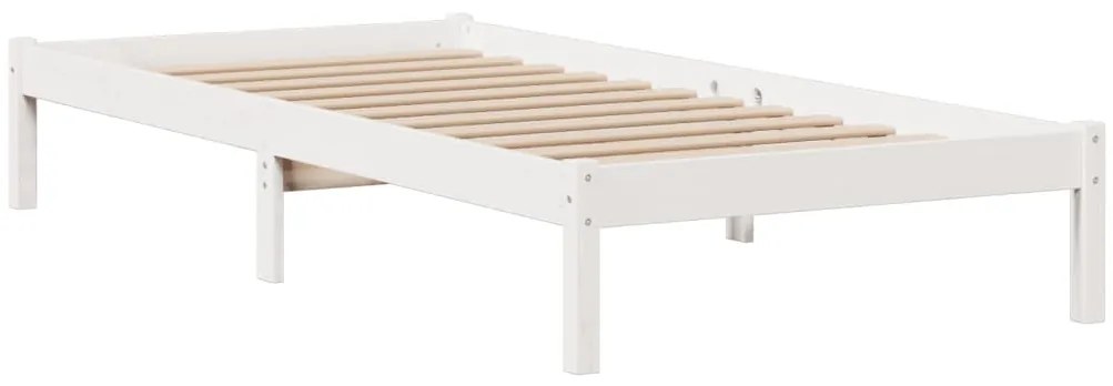 Cama com estante sem colchão 100x200 cm pinho maciço branco