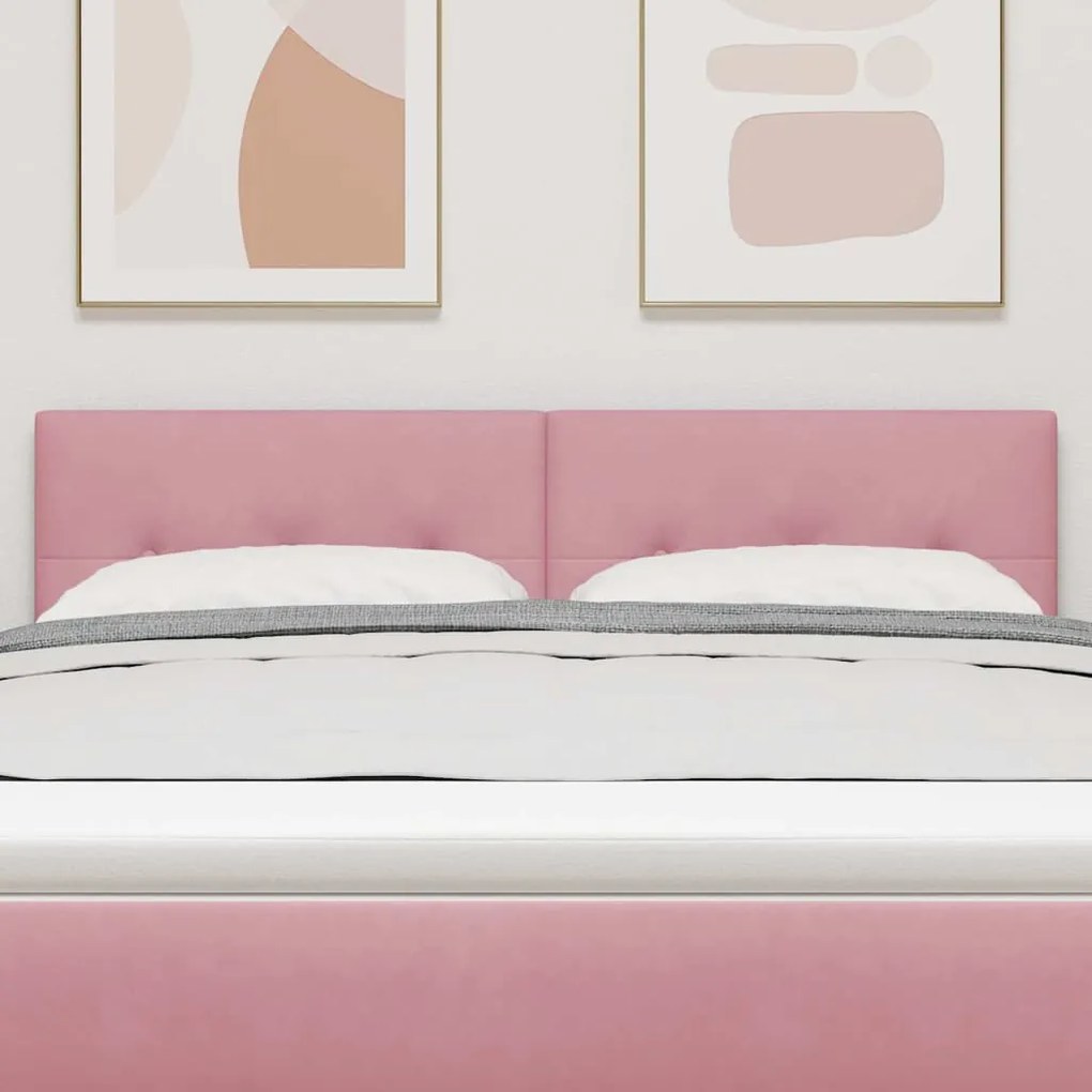 Cabeceira vidaXL Button Tufted Rosa 140 cm Veludo