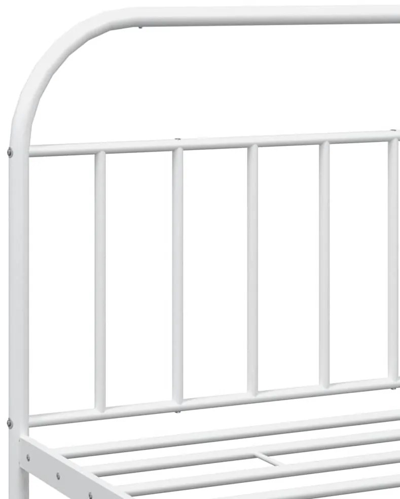 Estrutura de cama com cabeceira e pés 193x203 cm metal branco