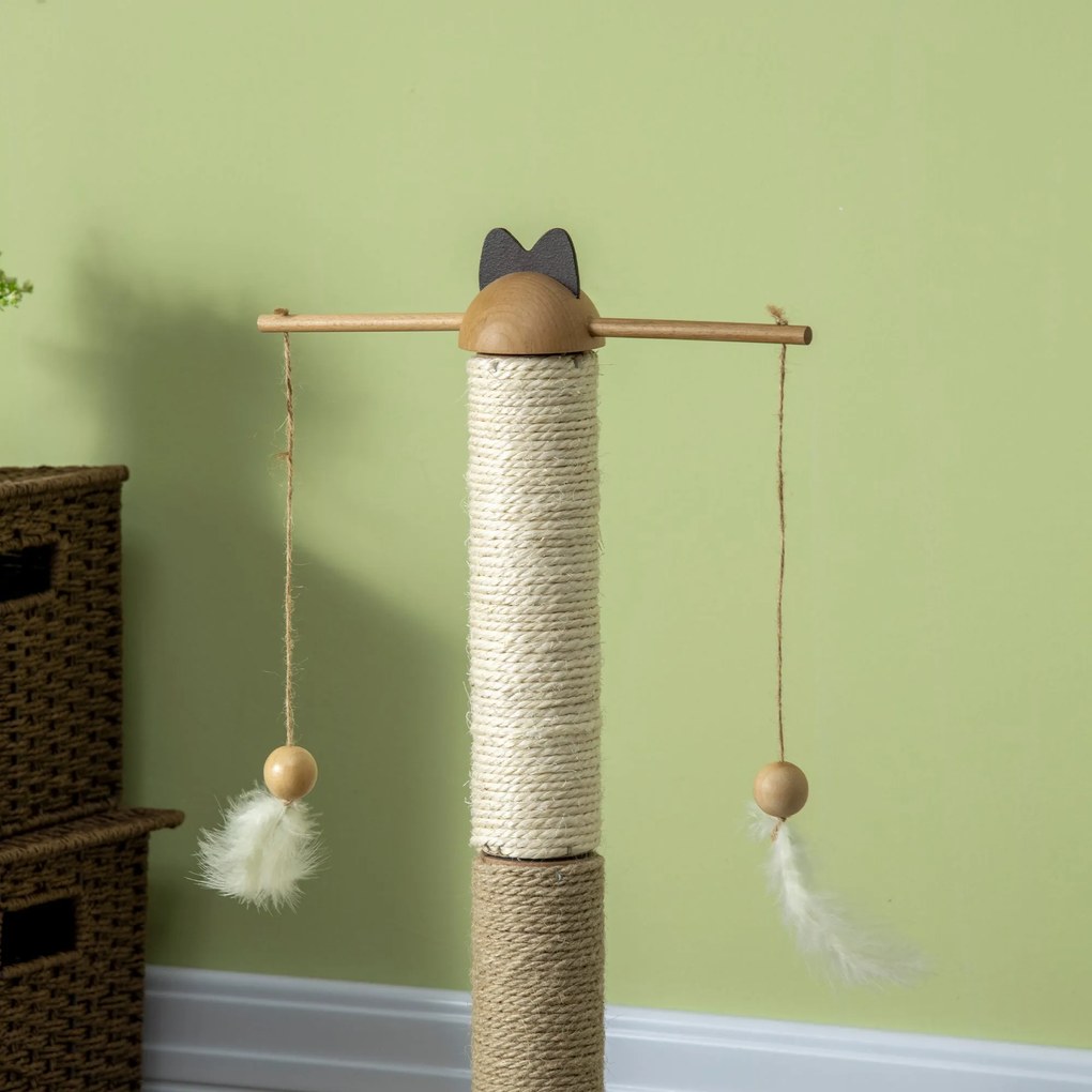 PawHut Árvore Arranhador para Gatos de Madeira Altura 56cm Torre para