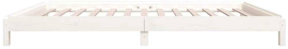 Cama empilhável 100x200 cm madeira de pinho maciça branco