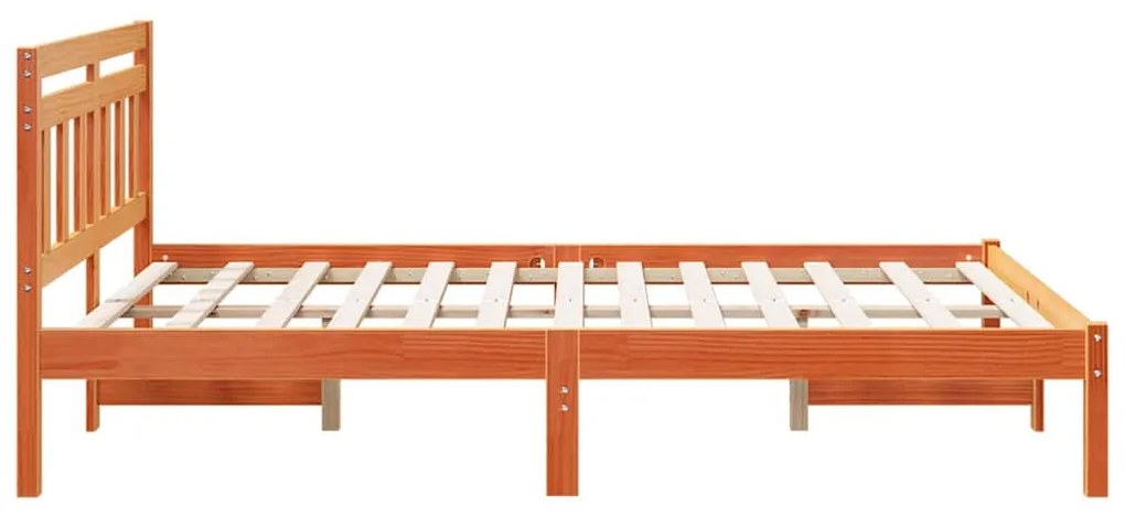 Estrutura da Cama Castanho 140 x 190 cm Madeira de pinho maciça
