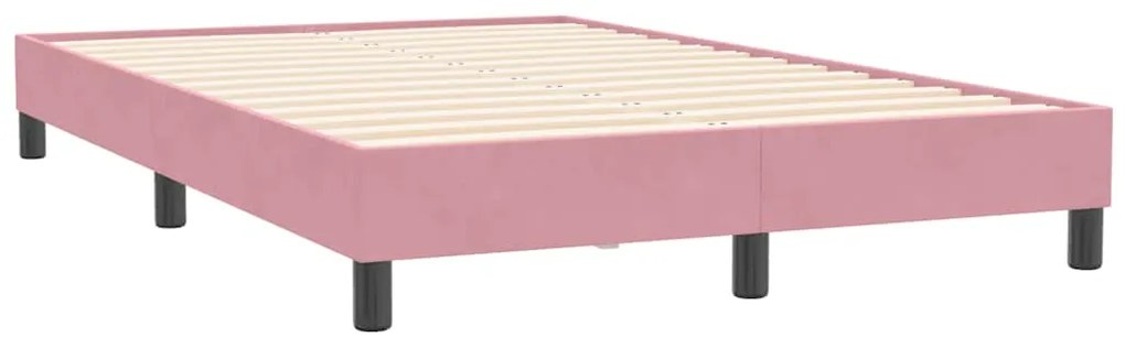 Estrutura de cama com colchão 120x210 cm veludo rosa