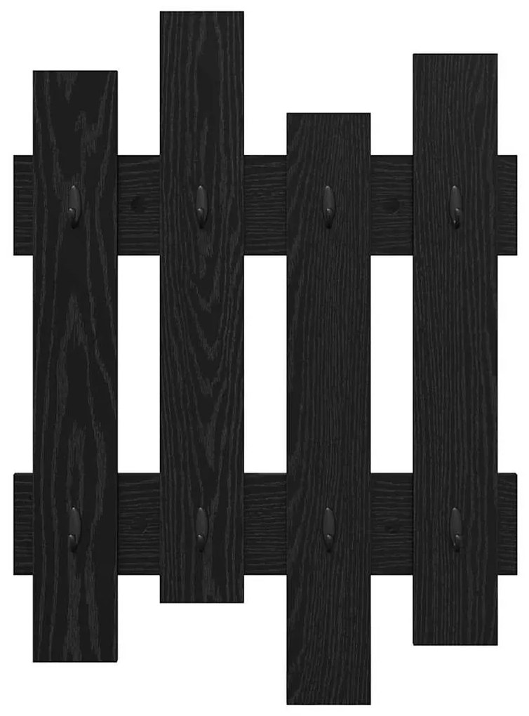 Cabideiro de Parede Carvalho Preto 60 x 3 x 82 cm