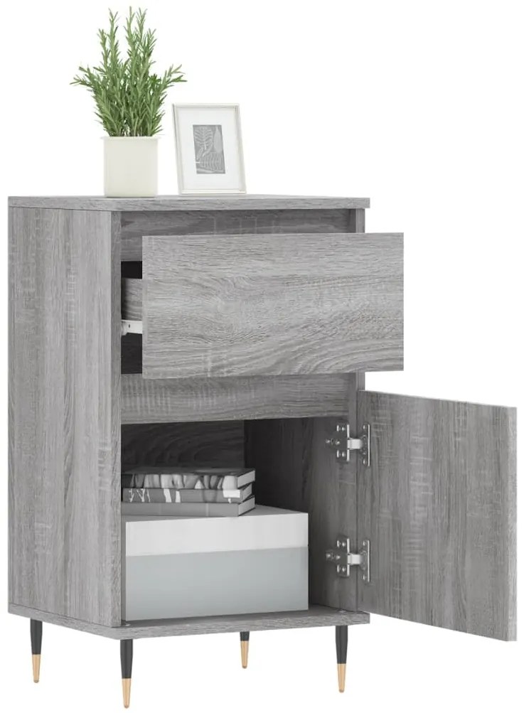 Aparadores 2 pcs 40x35x70 cm derivados madeira cinzento sonoma