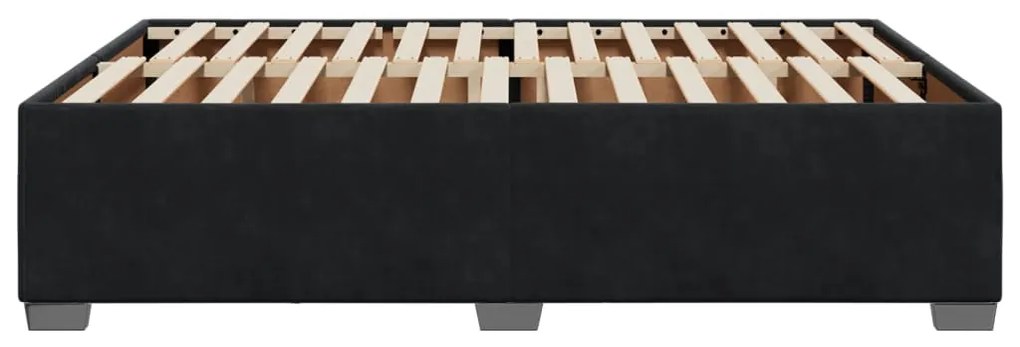 Estrutura de cama sem colchão 140x190 cm veludo preto