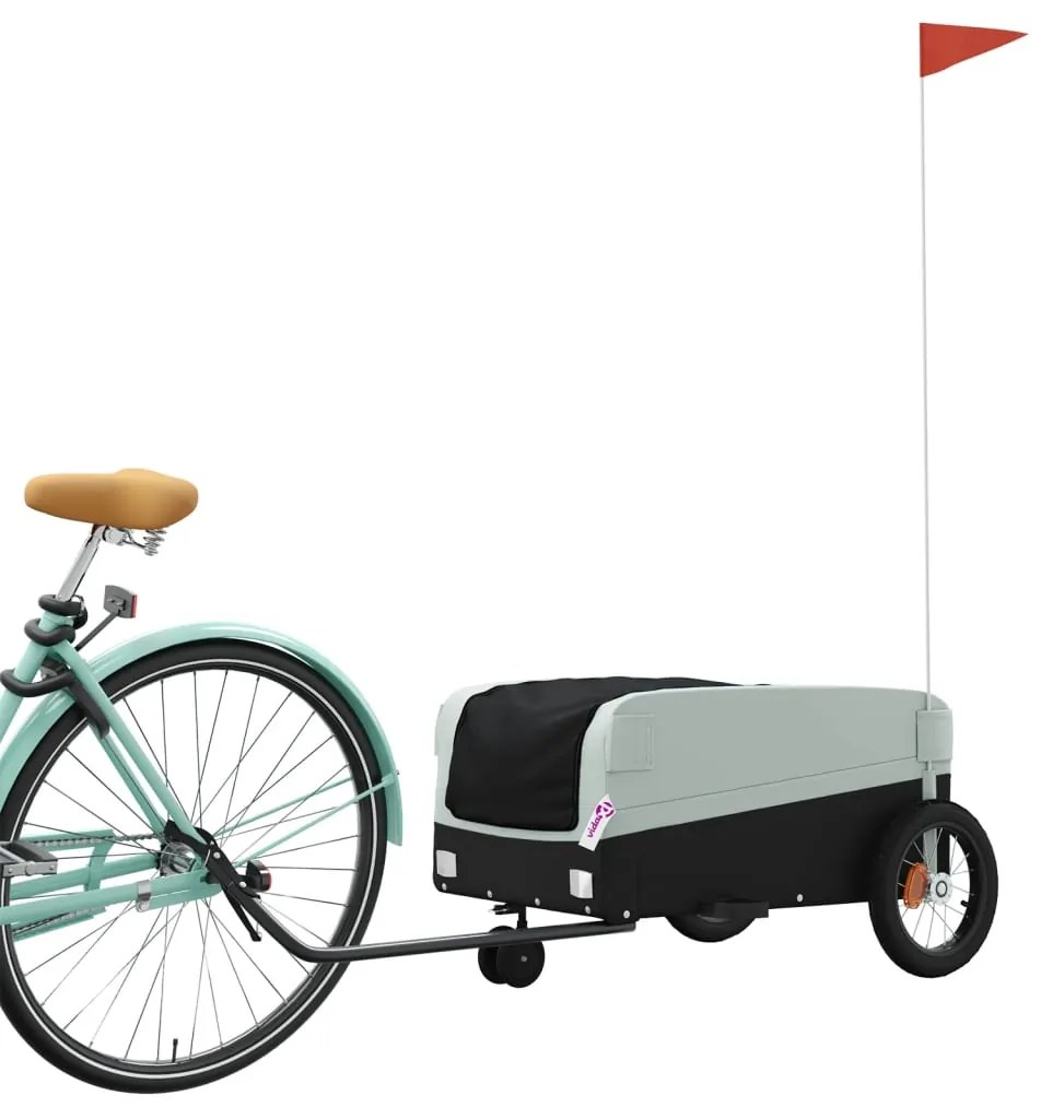 Reboque para bicicleta 30 kg ferro preto e cinza