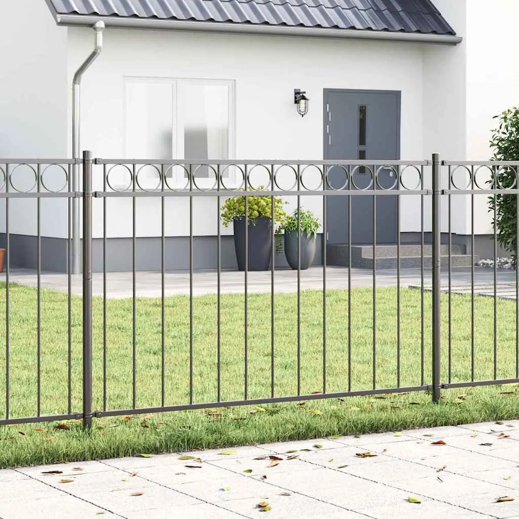 vidaXL Cerca de Jardim Cinza 1,7x0,8m em Aço