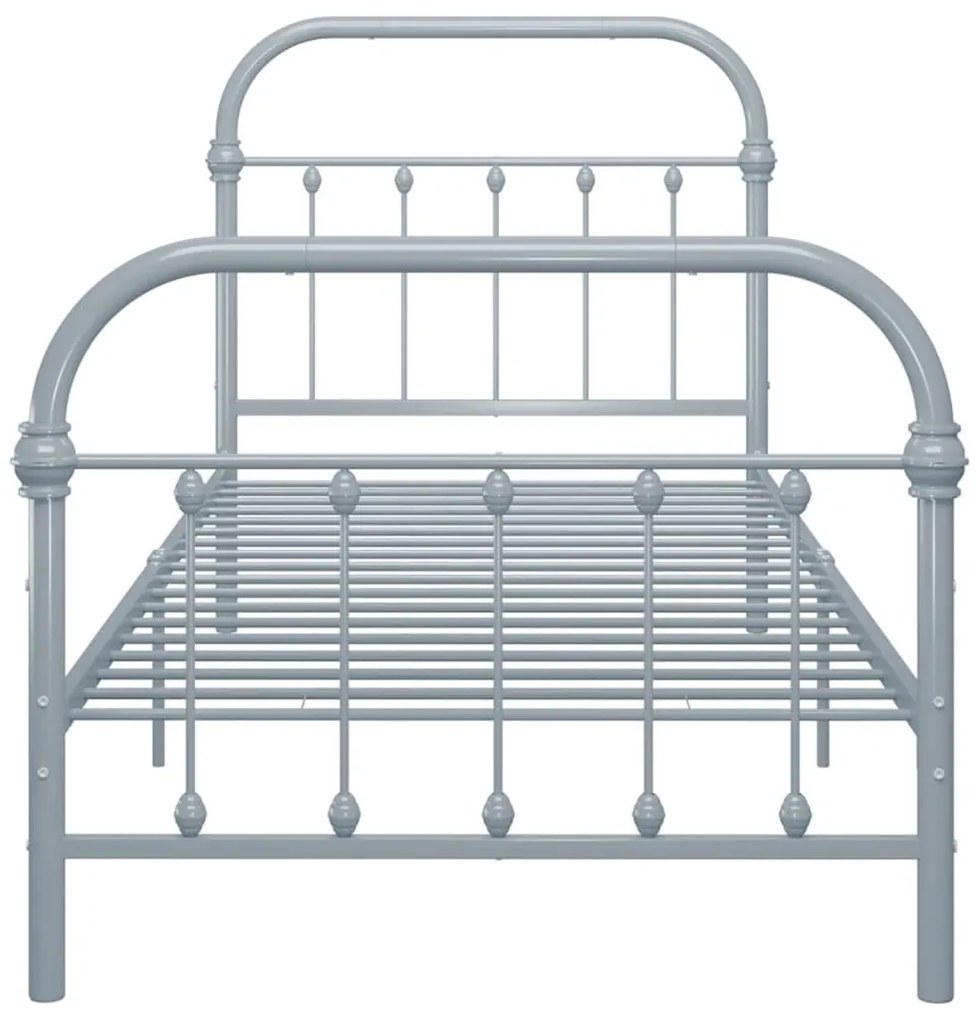 Estrutura de cama 100x200 cm metal cinzento