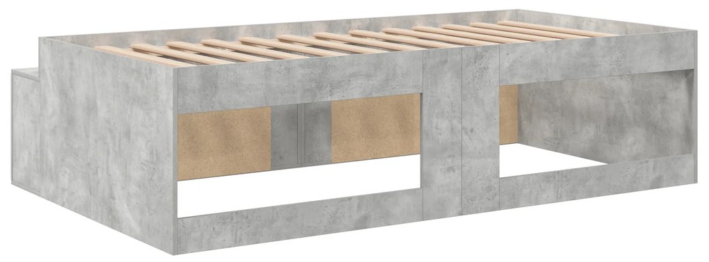 Estrutura de Cama de Armazenamento Cinza Concreto 100x200 cm
