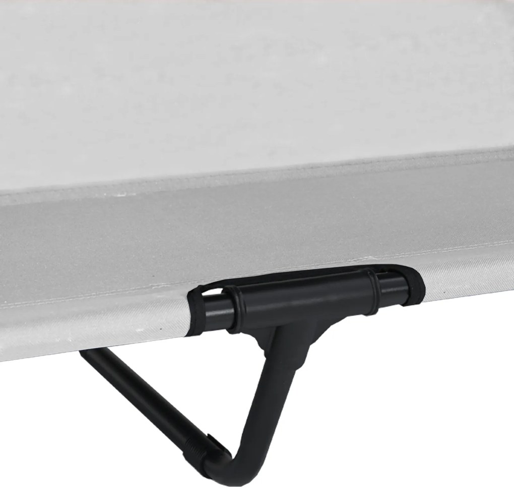 Cama Elevada para Cães com Toldo Removível Cinza Prateado XL Aço