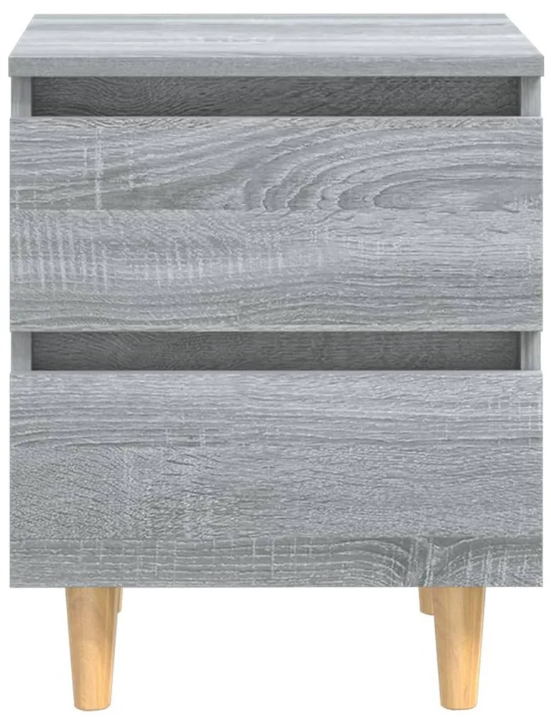Mesas cabeceira c/ pernas madeira 2pcs 40x35x50 cm sonoma cinza