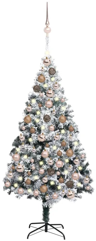 vidaXL Árvore Natal artificial pré-iluminada c/ bolas 180 cm PVC verde