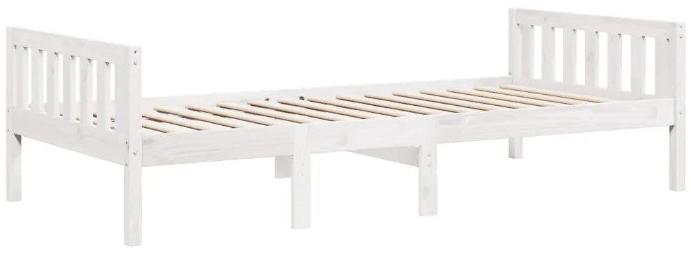 Cama de criança sem colchão 75x190 cm pinho maciço branco