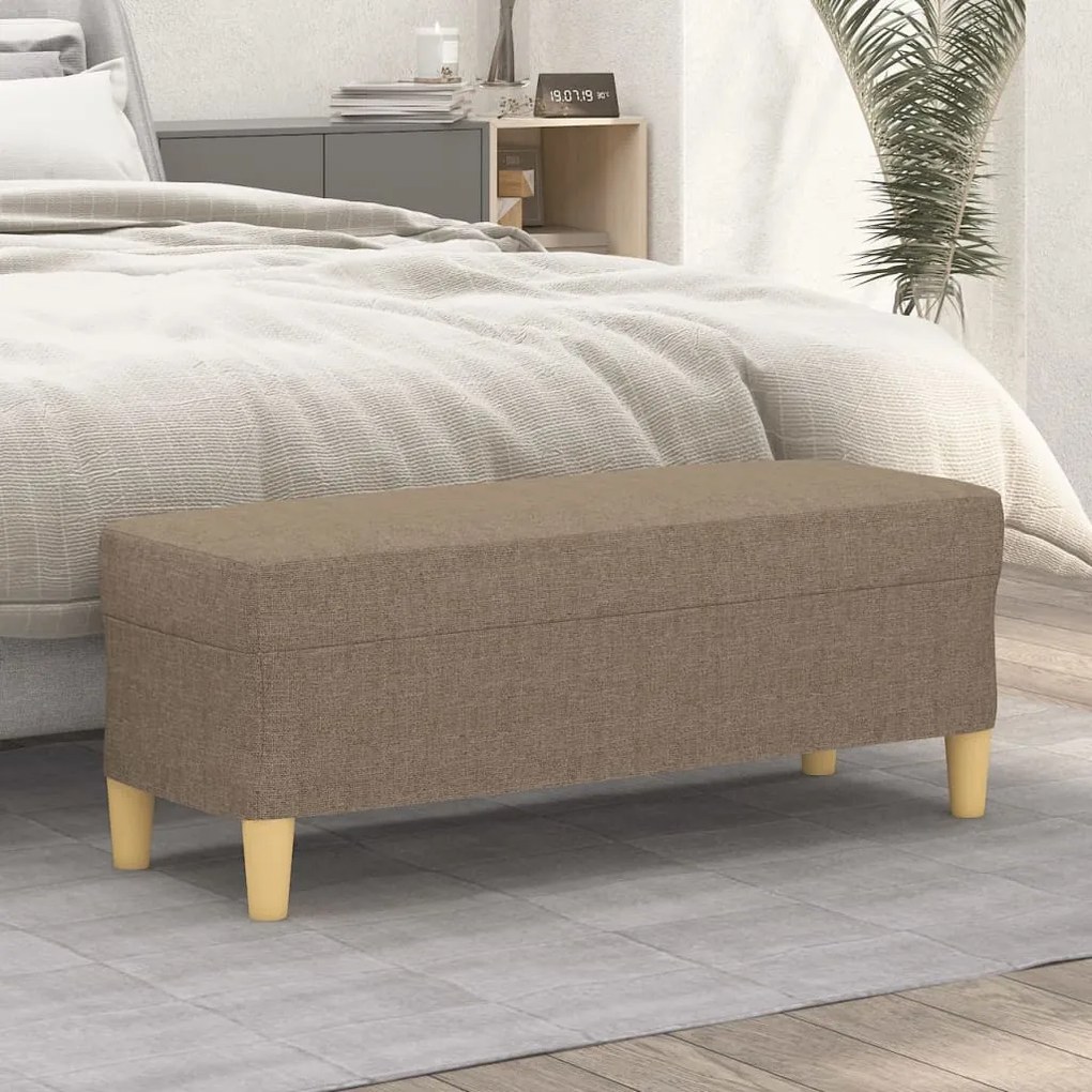 349382 vidaXL Banco 100x35x41 cm tecido cinza-acastanhado