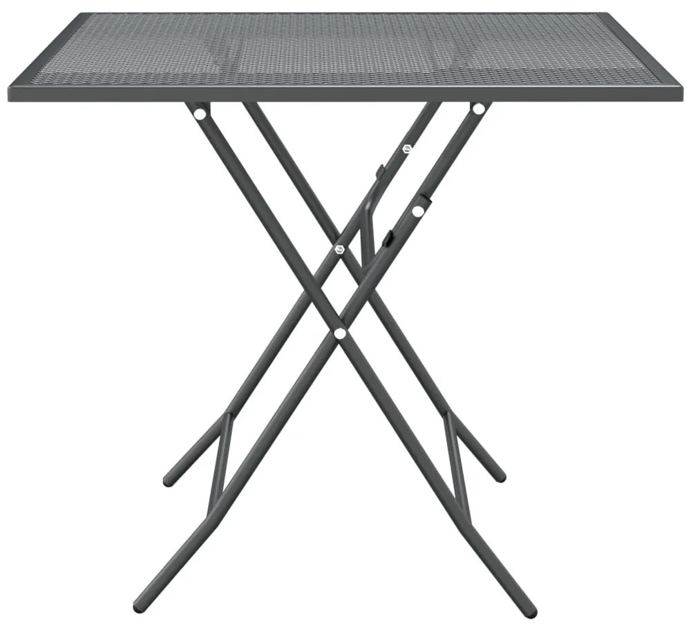 Mesa de jardim 80x80x72 cm malha metal expandido antracite