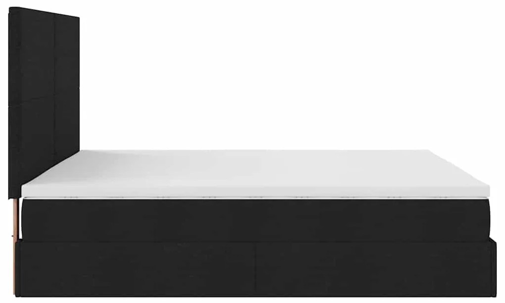 Estrutura de cama otomana com colchão 160x200 cm tecido preto