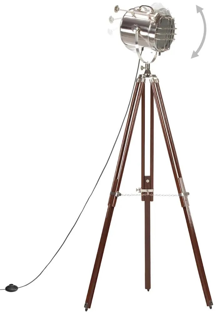 Candeeiro de chão tripé 180 cm madeira de mangueira maciça