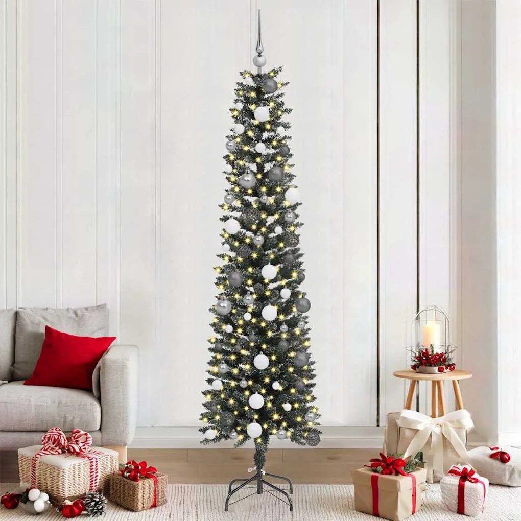vidaXL Árvore de Natal Artificial Verde 210 cm PVC, Plástico e Aço