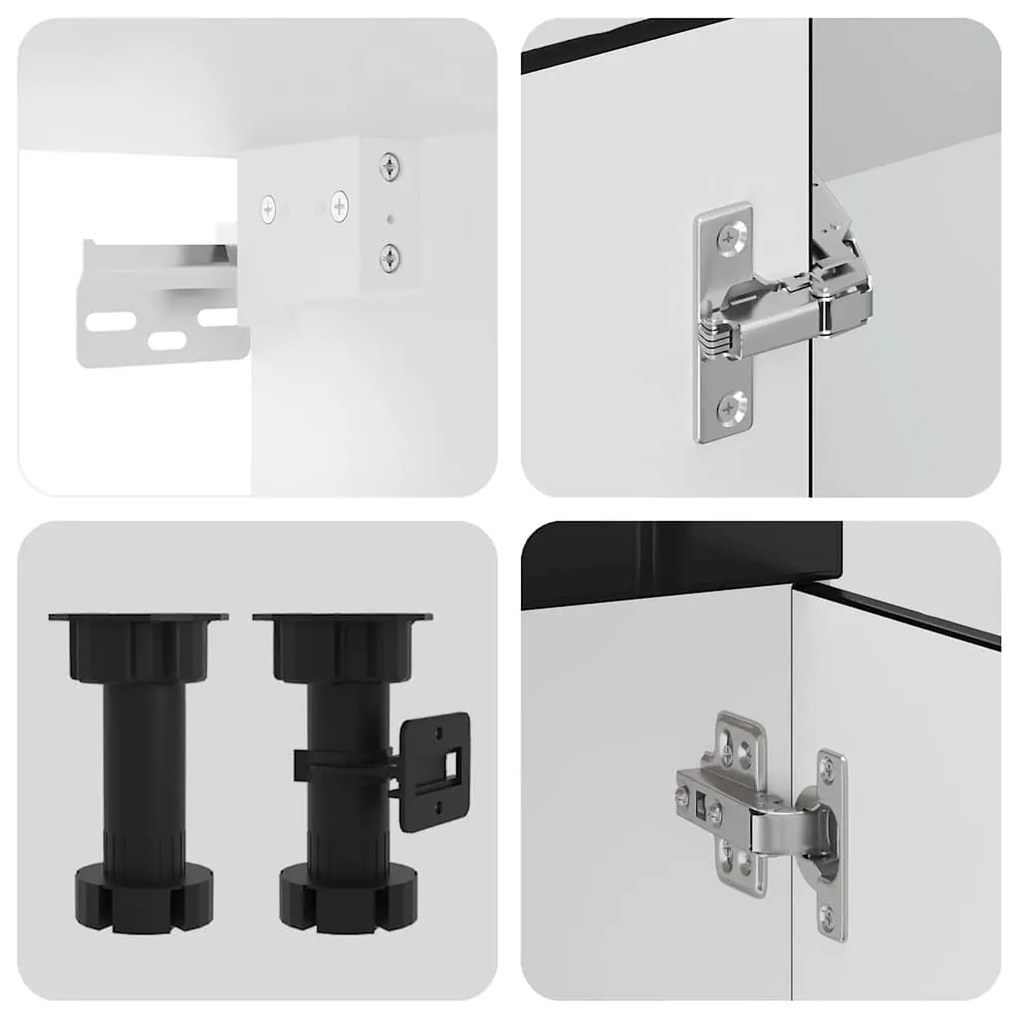 11 peças armário de cozinha conjunto Kalmar preto