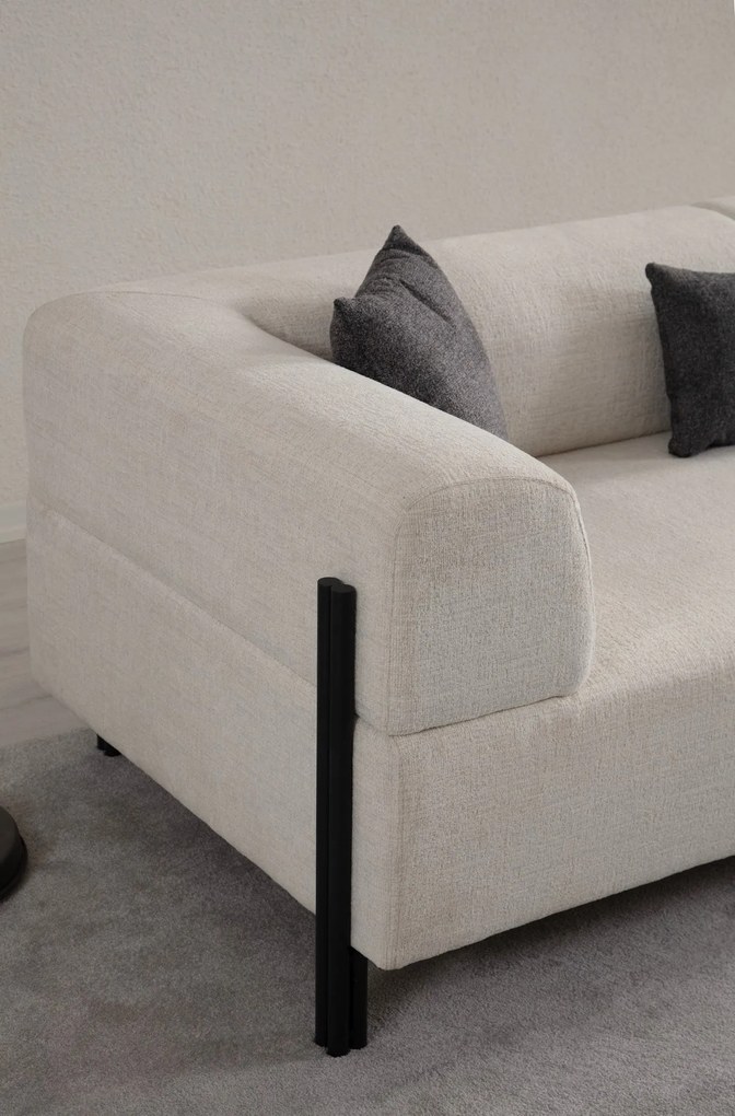 Sofá de 3 Lugares Gio – Branco – 225 cm x 93 cm x 75 cm
