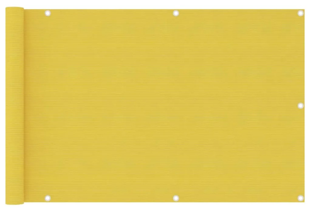 vidaXL Tela de varanda 90x400 cm PEAD cor amarelo