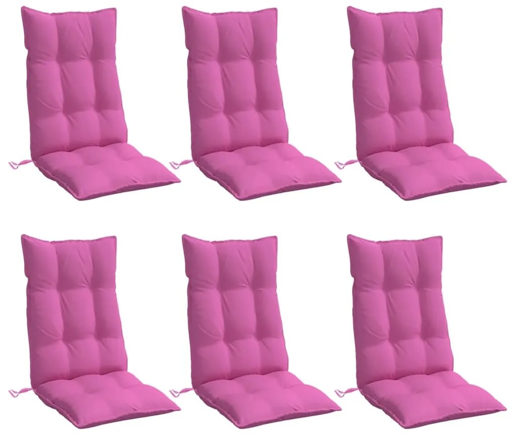 Almofadões p/ cadeira encosto alto 6 pcs tecido oxford rosa