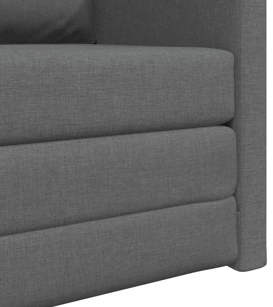 Sofá Cama 2 em 1 Cinza Escuro 74x77x81 cm Tecido