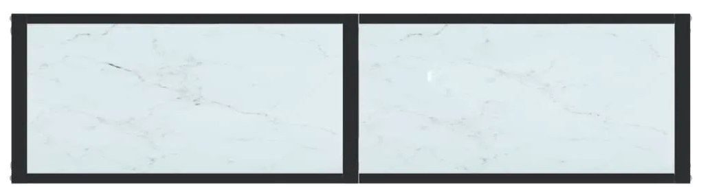 Mesa consola mármore branco 140x35x75,5 cm vidro temperado