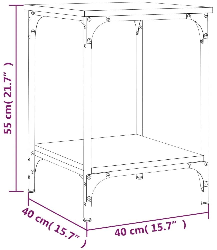Mesa de centro 40x40x55 cm derivados de madeira cinzento sonoma