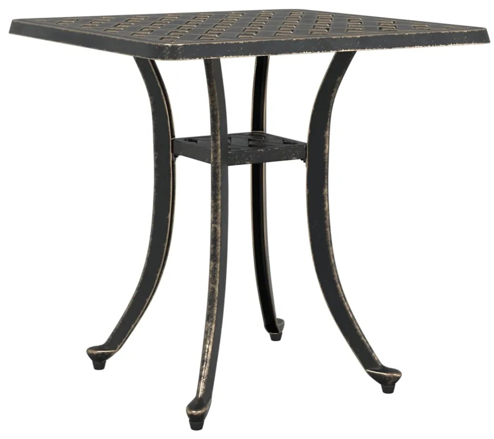 Mesa de jardim 53x53x53 cm alumínio fundido bronze