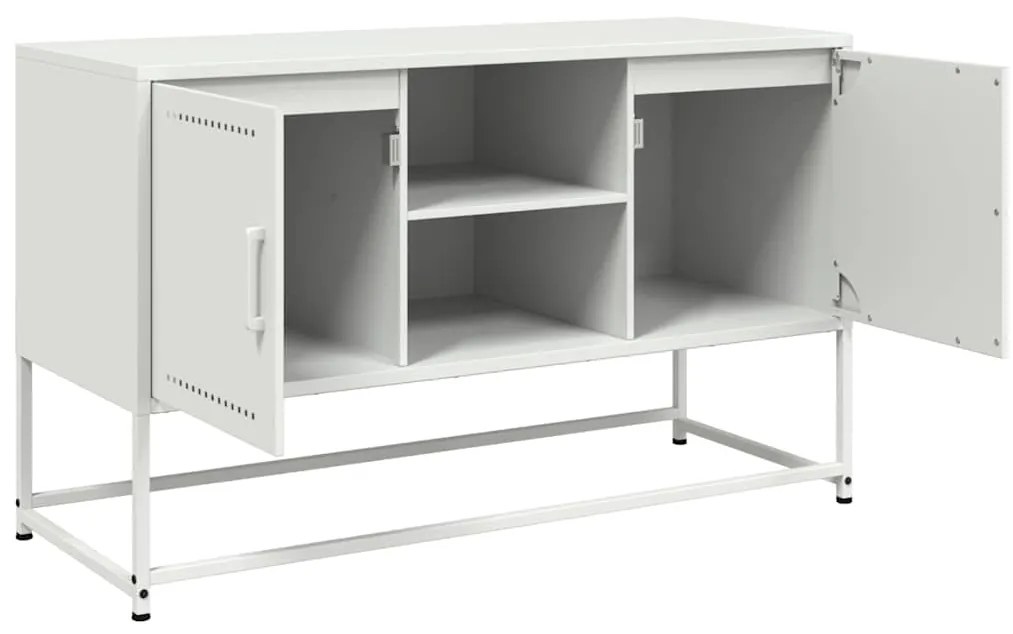 Móvel de TV 100,5x39x60,5 cm aço branco