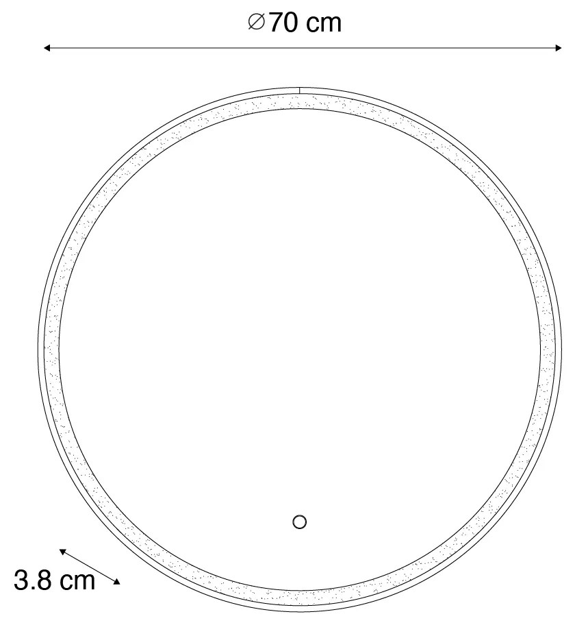 Espelho de casa de banho dourado 70 cm com LED e dimmer tátil - Miral Moderno