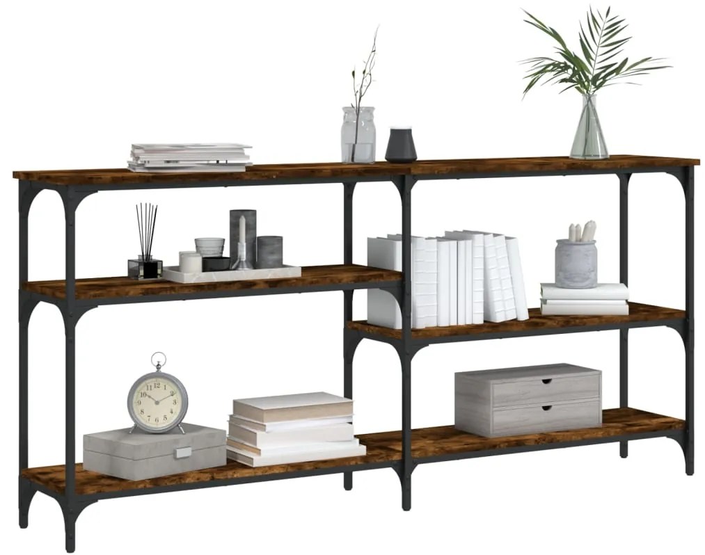Mesa consola 160x29x75 cm derivados de madeira carvalho fumado