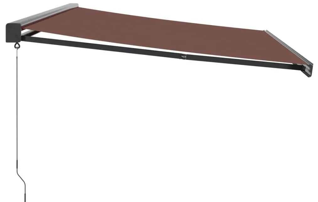 Toldo retrátil manual 500x300 cm castanho