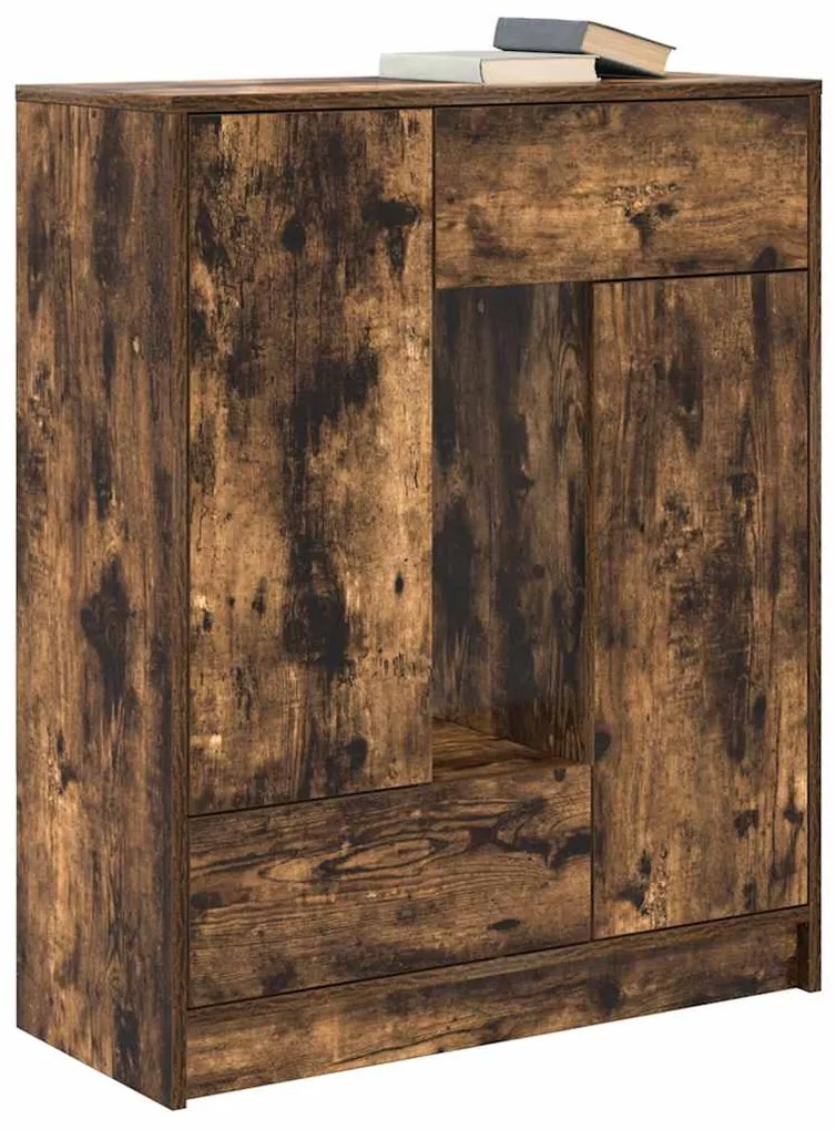 Aparador c/ gavetas e portas 73x31x90 cm carvalho fumado
