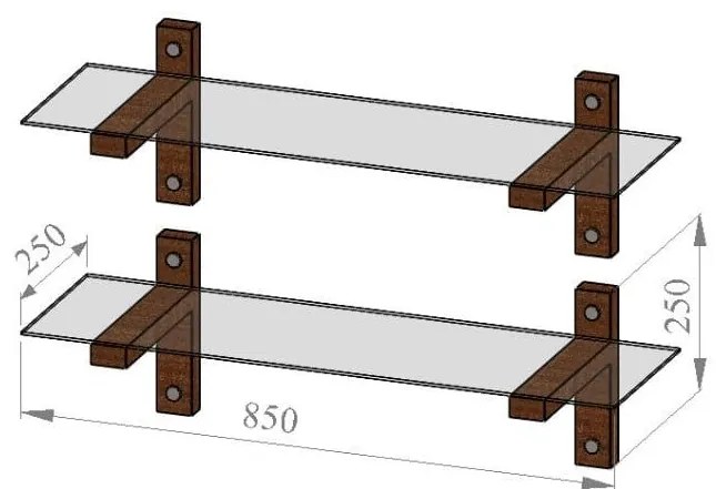 Prateleira de Parede R200 – Nogueira – 85x25x25 cm
