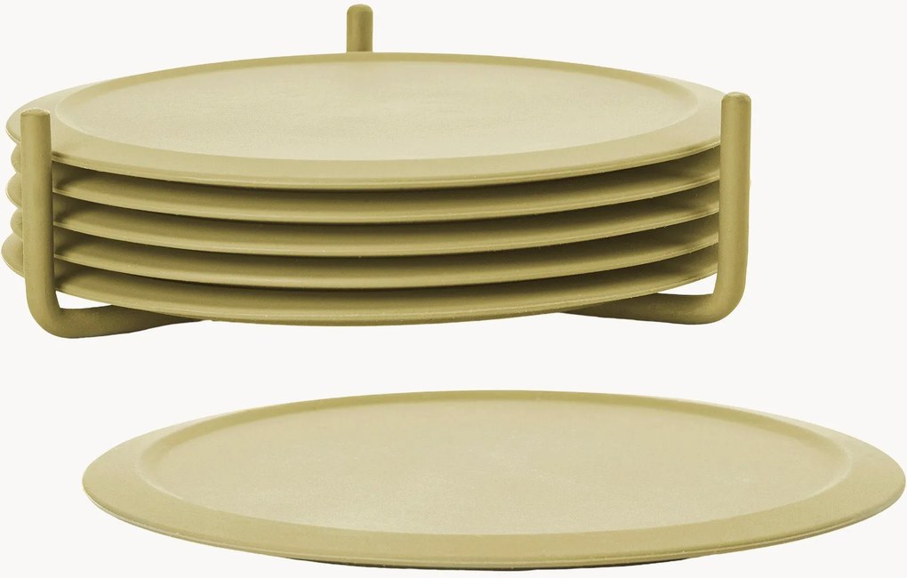 Bases para copos em silicone com suporte Singles, conjunto de 6