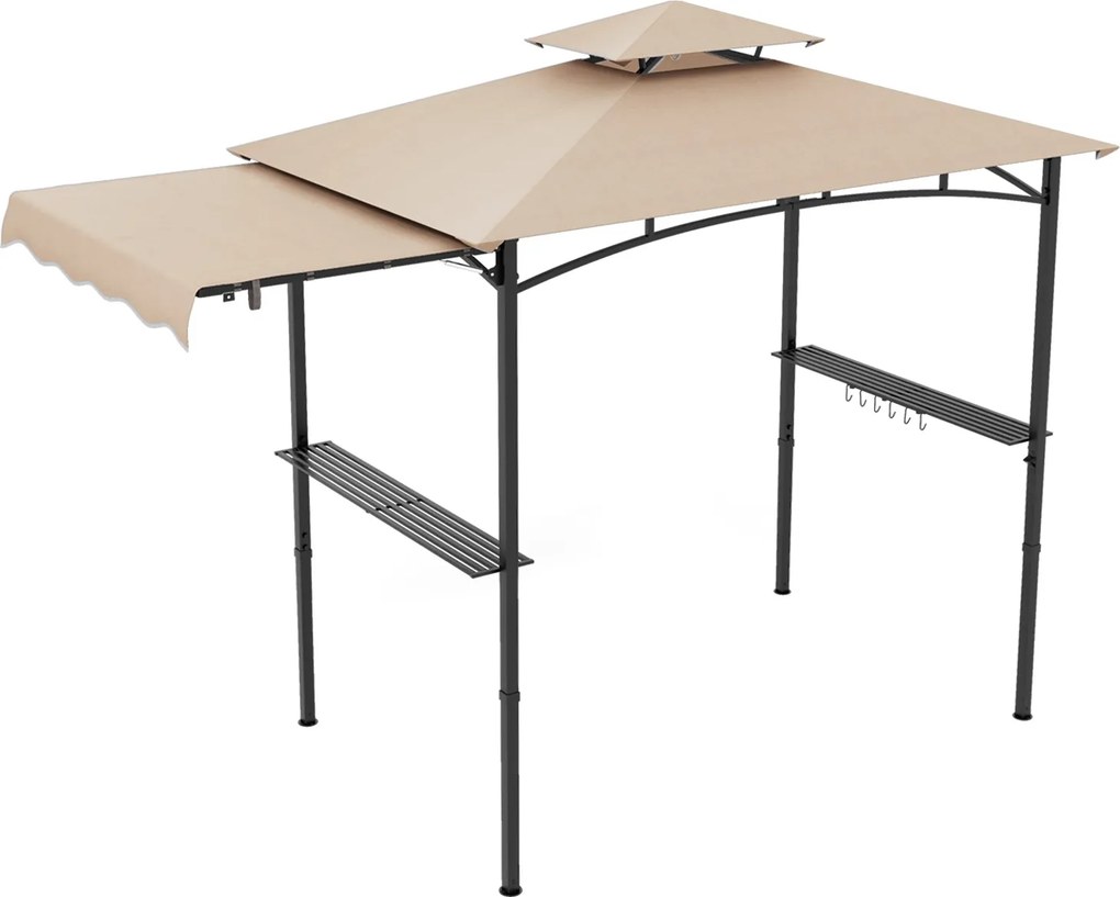 Tenda de Jardim para Churrasco, 318 x 153 cm (GRELHADOR NÃO INCLUIDO), Toldo Lateral, Bege