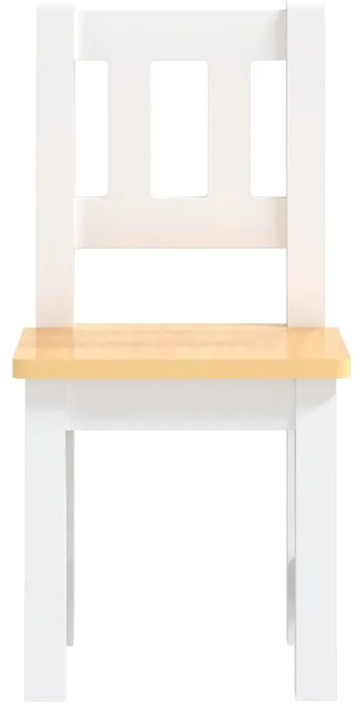 3 pcs conjunto mesa e cadeiras infantil MDF branco e bege