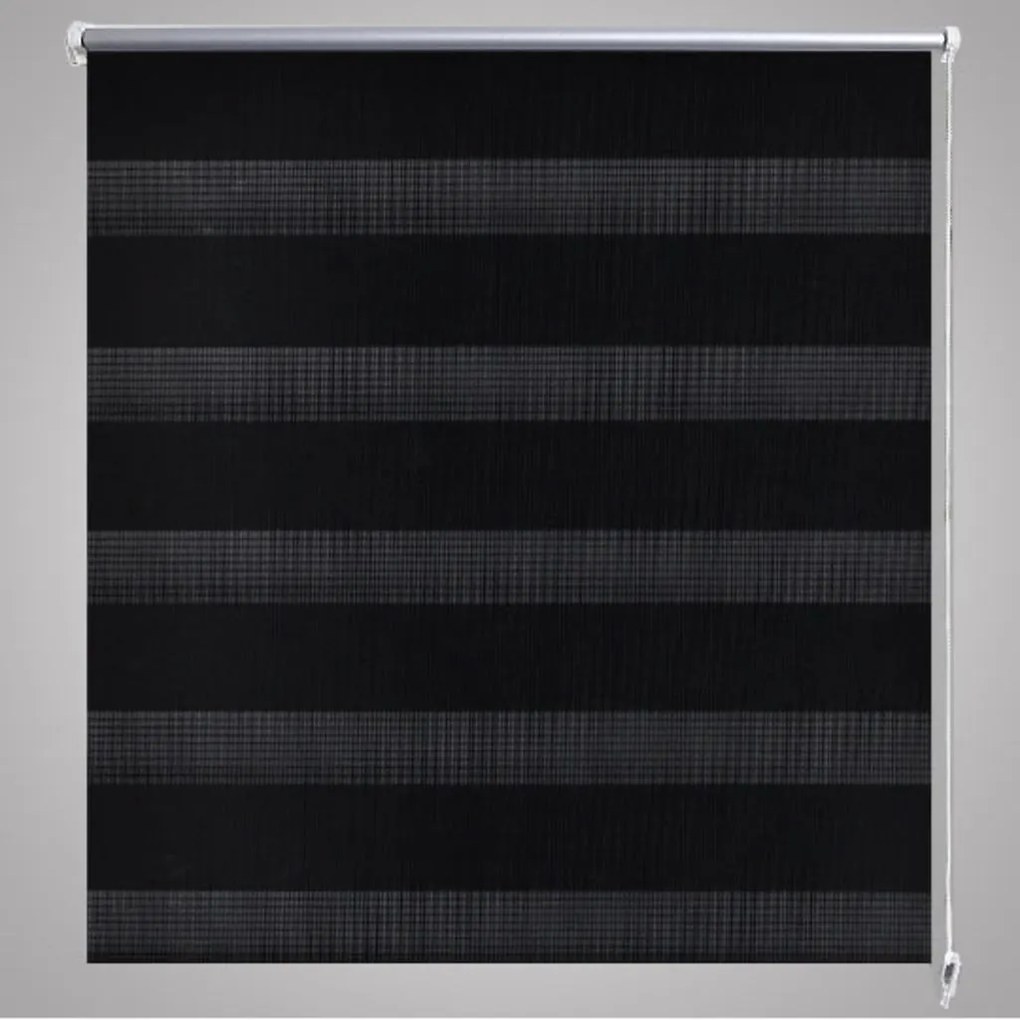 Estore de rolo 90 x 150 cm, linhas de zebra / Preto