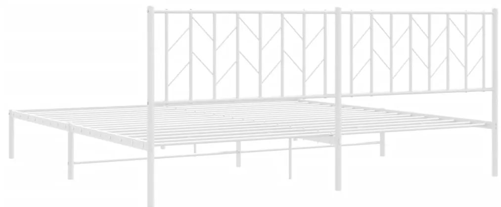 Estrutura de cama com cabeceira 200x200 cm metal branco