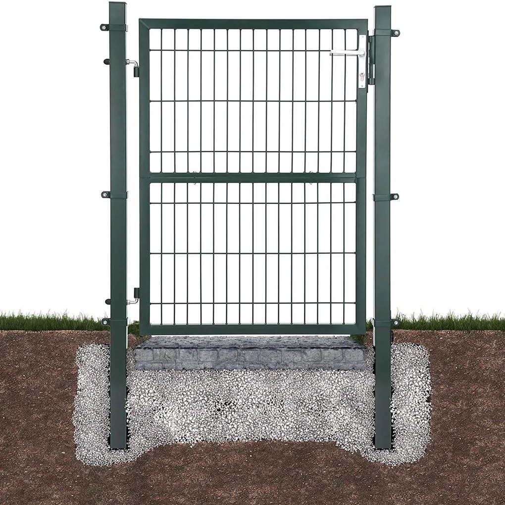 Portão de jardim 106 x 125 cm (C x A) em aço galvanizado Verde