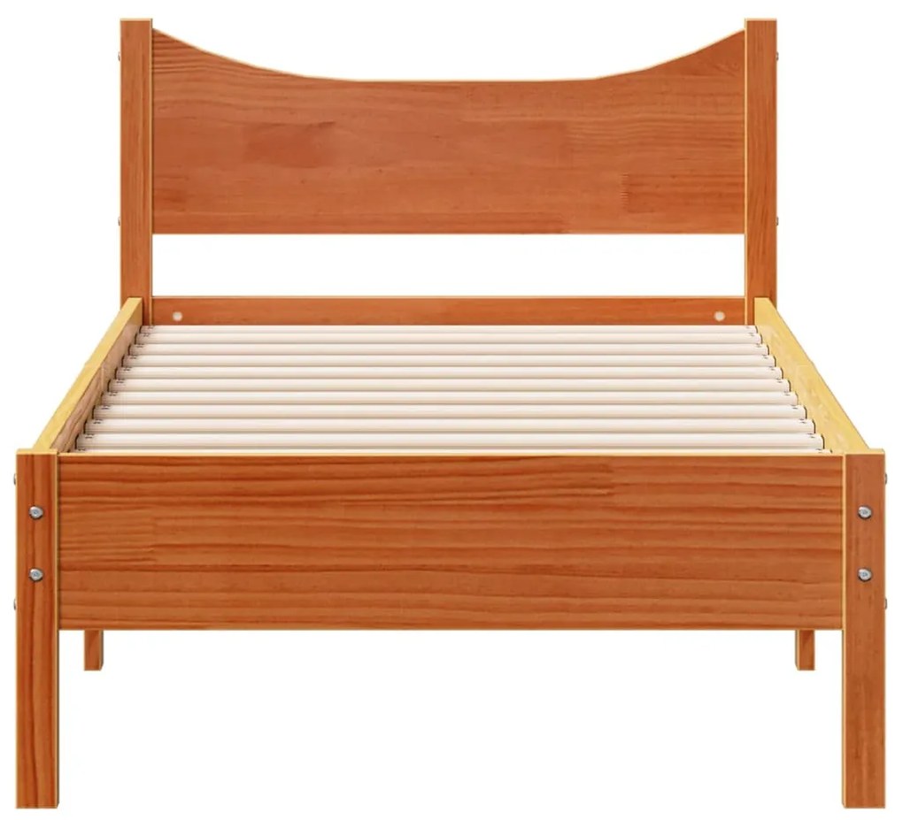 Cama sem colchão 90x200 cm pinho maciço castanho-mel