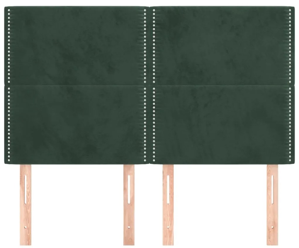 Cabeceira de cama 4 pcs veludo 72x5x78/88 cm verde-escuro