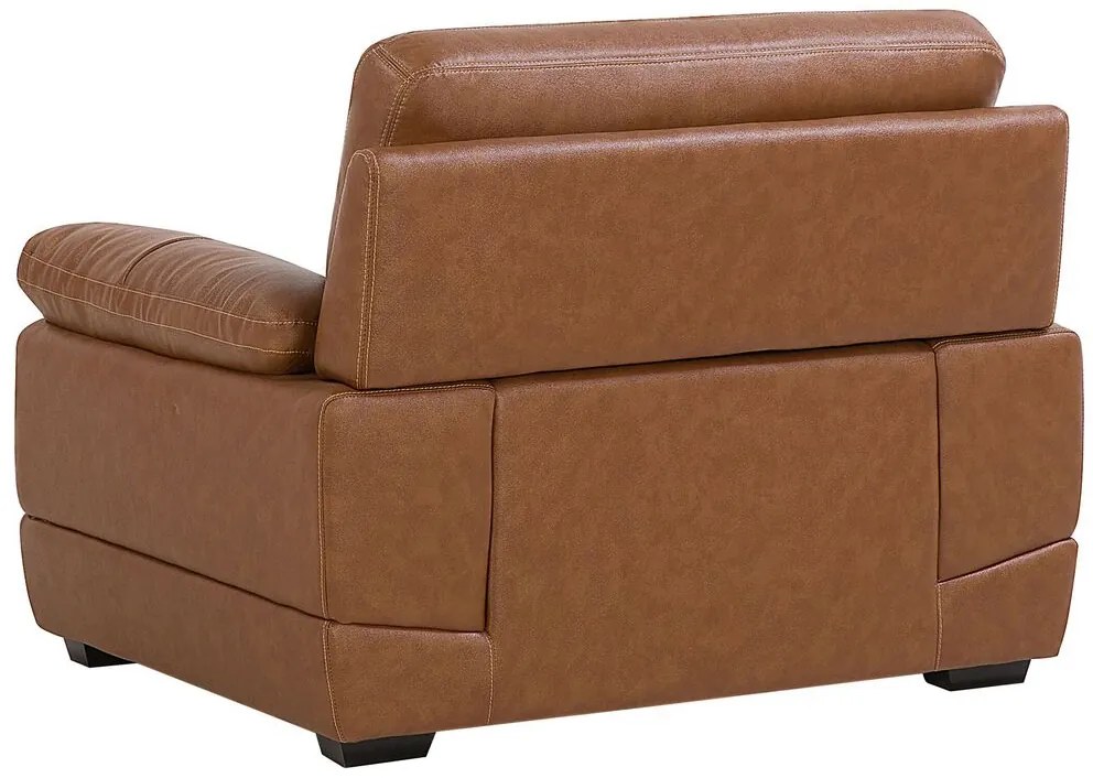Conjunto de sofás com 4 lugares em pele castanha dourada HORTEN Beliani